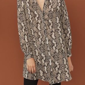 H&M snake print button up dress